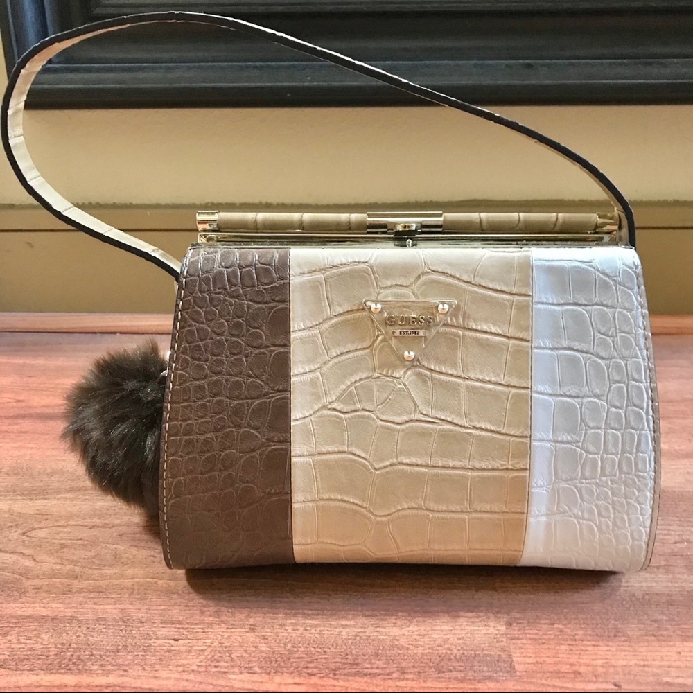 SOLD - NFS GUESS Natural Colorblock Rhoda Satchel